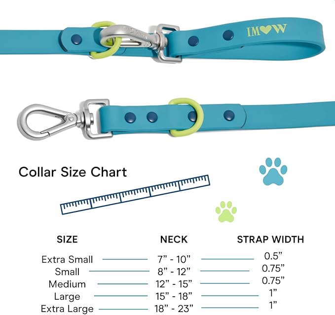 Wild One, Limited Edition, Designer Collection, Blue Dog Collar, Easy-Clean, All Weather Flex-Poly Strap with Metal, Durable, Dirt and Odor Resistant, Medium