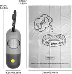 Dog Poop Bag Holder Dispenser with LED Flashlight - Night Visibility for Safe Evening Walks | Upgraded Hands-Free Leash Clip | Includes 15 Dog Waste Bags(Gray)