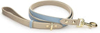 NINA WOOF Leather Dog Leash - Slim Leash with Reinforced Hardware, European Design, Blue, 4ft