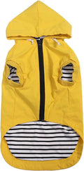 Dog Raincoat rain Jacket Dogs Waterproof fit for Small Medium Breeds Zipper Closure Pocket Storage in Cold Day - Yellow - M