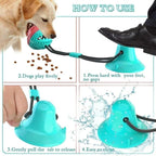 Dog Chew Toy for Aggressive Chewers, Suction Cup Interactive Tug Toy for Dogs, Durable TPR Teeth Cleaning Toy, Puppy Dental Care Toy for Training, Anxiety Relief & Boredom