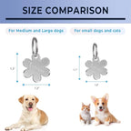 Dog Tags Personalized for Pets,Dog Name Tags QR Code,No Subscription Fees,Modifiable Pet Online Profile,Stainless Steel,No App Required,for Dogs and Cats Small,Medium,Large(Flower,Small)