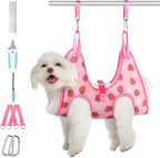 Supet Dog Grooming Hammock, Dog Hanging Harness for Nail Trimming Doorframe, Pet Holder Restraint for Clipping Nails, Pet Hoist Sling for Cutting Nails, Ear & Eye Cleaning, Medicine at Home (S)