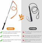Flirt Pole for Dogs Chase and Tug of War, Interactive Dog Toys for Large Medium Small Dogs, Dog Teaser Wand with Rope Tether Lure Chewing Toy for Outdoor Training Playing Exercise