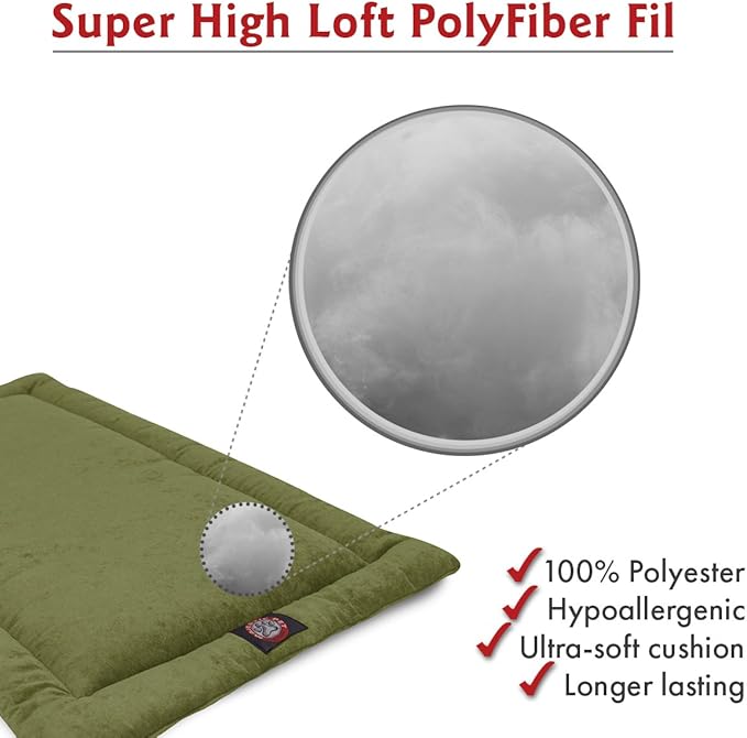 Majestic Pet Dog Crate Mat - Machine Washable Soft Plush Pet Bed Pad for Crates & Kennels USA Crafted 24"x18" Villa Fern