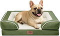 Comfort Expression Orthopedic Dog Bed for Medium Dogs 28x19 Inch, Waterproof Egg Crate Foam Medium Pet Bed with Removable Bolsters, Dog Couch with Washable Cover & Non-Slip Bottom, Light Green