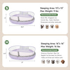 Cat Beds for Indoor Cats, Round Dog Bed for Small Dogs, Puppy, Kitten -Soft Plush Washable Cat Bed Calming with Protective Shield (Purple，18 Inches)