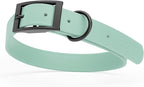 Dogline Biothane Waterproof Dog Collar Strong Coated Nylon Webbing with Black Hardware Odor- Proof for Easy Care Easy to Clean High Performance Fits Small Medium or Large Dogs, Sage Green