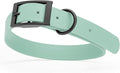 Dogline Biothane Waterproof Dog Collar Strong Coated Nylon Webbing with Black Hardware Odor- Proof for Easy Care Easy to Clean High Performance Fits Small Medium or Large Dogs, Sage Green
