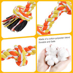 SZEE Dog Rope Toy for Large Dogs, 37 Inch 5 Knots, Halloween Dog Toys for Large Dog & Aggressive Chewers, Durable & Tough Tug of War Rope, for Teeth Cleaning & Boredom Relief (Yellow & Orange)