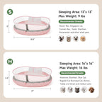 Cat Beds for Indoor Cats, Round Dog Bed for Small Dogs, Puppy, Kitten -Soft Plush Washable Cat Bed Calming with Protective Shield (Pink，18 Inches)