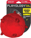 Playology Dog Toys | Puppy Toy Plush Sensory Ball for Dogs and Puppies for Dogs and Puppies | Jumbo Beef Scented Toy - Easy to Clean and Made from Non Toxic Materials