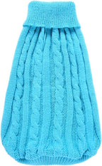 Dog Sweater, Warm & Comfortable Winter Classic Turtleneck Pet Sweater, Large, Blue