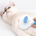 Self Cleaning Slicker Brush, Cat Brushes for Indoor Cats with Metal Comb, Dogs Cats Hair Brushes for Shedding, Pet Kitten Grooming Tool with Release Button for Long or Short Hair by KALAMANDA(Blue)