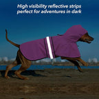 Dog Raincoat, Waterproof Coat with Hood Reflective Pet Rain Jacket with Leash Hole, Lightweight Dog Slicker Poncho for Walking (Pink, XX-Large)