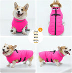 Large Dog Coat with Harness Built-in, Waterproof Reflective Fleece Lined - Warm Windproof Winter Jacket with Back Zipper, Cold Weather Snow Dog Coats - Pink - 2XL