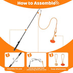 Flirt Pole for Dogs Chase and Tug of War Interactive Dog Toys, Dog Teaser Wand with Rope & Ball Toy for Large Medium Small Dogs Chewing Toy to Outdoor Exercise & Training, 35inch Orange