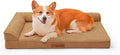 Orthopedic Dog Beds Large Sized Dog, Memory Foam Pet Bed for Medium and Large Dogs, Removable and Washable Microsuede Cover, TPU Waterproof Liner, Nonskid Bottom, 41x27x6 Inches, Khaki