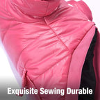 LESYPET Dog Coat for Small Dogs, Windproof Doggie Puffer Jacket with Leash Hole, Extra Warm Dog Jacket Winter Coat, Pink XXL