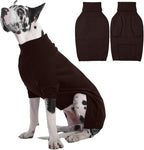 IECOii Extra Large Dog Sweater 4XL,Thermal Warm Dog Sweaters for Giant Breed Dogs,Turtleneck Knitted Knitwear for Pet Winter,Stretchy&Easy On Doggy Sweatshirt for Doberman,Great Dane(Brown,XXXXL)