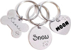 Custom Pet Tags Personalized for Cats & Dogs | Cat tag: Durable Stainless Steel. Custom Engraved Dog Tags for Collars, Harnesses & Leashes | Many Fonts & Design (Silver, Diamond Heart)