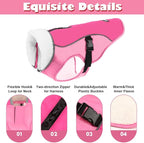 EMUST Dog Jacket Winter, Cozy Windproof Dog Jacket for Cold Weather, Solid Color Pet Vests for Winter for Medium Dogs, New Pink, M