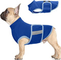IDOMIK Warm Fleece Dog Sweater for Medium Dogs,Soft Winter Dog Fleece Jacket Coat for Fall Cold Weather,Adjustable Fleeced Vest with Reflective Strips,Pullover Pet Sweatshirt for Girl Boy Dogs,Blue,M