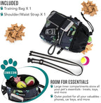 PetAmi Dog Treat Pouch, Pet Treat Pouch for Training, Dog Walking Bag Holder for Kibbles, Pet Food Toy, Dog Trainer Essentials Supplies, Poop Bag Dispenser, 3 Ways to Wear (Floral Grey)