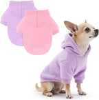 Idepet Pet Dog Hoodies 2 Pack with Pocket, Dog Outfits for Small Pets Chihuahua Clothes Warm Coat Jacket Autumn Puppy Sweatshirt Cats Clothing