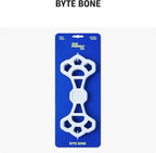 Dog Friendly Co Byte Bone | Tug of War Dog Toy | Chew, Tug & Fetch | Made from Heavy-Duty Rubber for Aggressive Chewers | Interactive Play | Keeps Dogs Active, Strong & Engaged | Blue | 1 Count