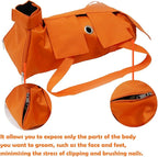 Kukaster Pet Cat’s Restraint Bag for Claw Care Nail Trimming Anti-Scratching Grooming Bag for Cats Medical Examination(Orange-s)