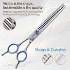 Chunkers Dog Grooming Scissors Left Handed 7.0'' Professional Thinning Shears for Dogs Pet Grooming Scissors Chunkers Shears Dog Grooming Japan 440C 70% Thinning Rate 18 Teeth(7.0'' Chunkers)