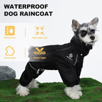 PINA Waterproof Dog Jacket with Hood, Lightweight with Leash Hole, Dog Poncho with Reflective Strap - Full Wrap protect