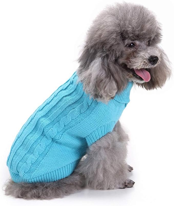 Warm Dog Sweater for Small, Medium, Large Dogs - Cute Winter Classic Turtleneck Pet Coat for Cats - Christmas Clothes for Girls Boys Puppy