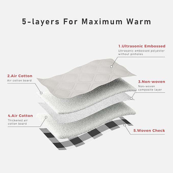 PAWZ Road Dog Winter Coat with 5 Layers Warm Material, Reversible Dog Clothes with 2 Sides, Dog Jacket Outdoor Water Repellent, (Light Beige Plaid 2XL)