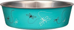 Loving Pets Bella Dog Bowls- Stainless Steel Dog & Cat Bowls - Spill Proof Dog Food Bowl, Cat Bowl, Puppy Essentials & Pet Supplies Great for Home & Travel (Large 35-65 lbs, Dragonfly)