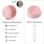 Petygooing Pink Elevated/Raised Ceramic Dog Bowl for Medium and Large Breeds, Dog Food Water Dish with Stand,Pet Feeding Bowl with Anti Slip Rubber Large Dogs(1800ml 7.6 Cups)