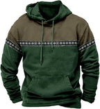 HOTYD Mens Western Aztec Sweatshirts Long Sleeve Fall Fashion Drawstring Pullover Vintage Graphic Cowboy Hoodie for Men