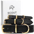 Classic Genuine Leather Dog Collar | Dog Collars for Medium Dogs, Small Dogs, Large Dogs & Extra Large Dog | Wide Dog Collar | Heavy Duty Collar (Black, XX Large)
