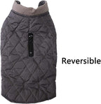 Reversible Dog Coats for Small Dogs Waterproof Warm Dog Jacket for Cold Winter,Grey M