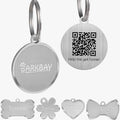 Dog Tags Personalized for Pets,Dog Name Tags QR Code,No Subscription Fees,Modifiable Pet Online Profile,Stainless Steel,No App Required,for Dogs and Cats Small,Medium,Large(Round,Small)