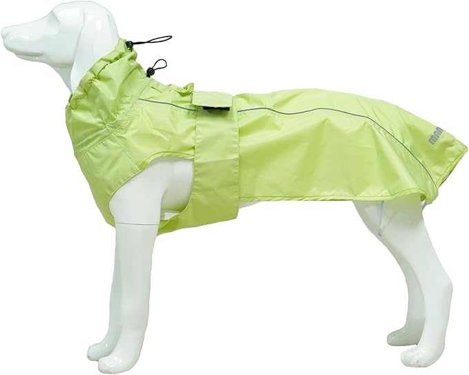 Waterproof Dog Raincoat with Reflective Strip, Adjustable Breathable Rain Coat Jacket with Leash Hole for Dogs (Light Green, XXX-Large)