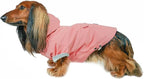 DJANGO Highland Dog Jacket & Raincoat – Water-Repellent, Lined Dog Coat with Hood, Adjustable Fit & Harness Hole – Lightweight Rain & Wind Jacket for Small & Medium Dogs up to 30 lbs (Pink, Small)