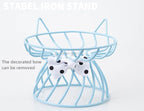 2PCS Ceramic Shallow Cat Food Dishes with Non-Slip Mat, Elevated Cat Food Bowl with Raised Metal Stand, Small Dog Bowl, Whisker Fatigue Pet Food Plate, Dishwasher Safe