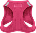 Best Pet Supplies - All Weather Mesh/Plush, Reflective, No Pull Harness for Small, Medium Dogs, Cats - Secure with Hook & Loop Fastener, Buckle, Double D-Rings - Fuchsia Corduroy, M