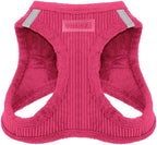 Best Pet Supplies - All Weather Mesh/Plush, Reflective, No Pull Harness for Small, Medium Dogs, Cats - Secure with Hook & Loop Fastener, Buckle, Double D-Rings - Fuchsia Corduroy, M