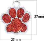 Cute Personalized Pet Name Tags for Cats/Dogs - Glitter Custom pet id tag, Dog id Tags Engraved for Pets, Customizable cat tag, pet Collar Charms, Dog Name tag (Paw-Shaped-Small: Gold)