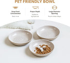 5.7'' Ceramic Wide Whisker Friendly Cat Dishes, Set of 3 Ceramic Cat Bowls, Indoor Kitten Feeding Food& Water Dish to Prevent Whisker Fatigue(3 Pcs)