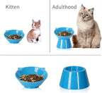 Detachable Elevated Cat Bowls, 15° Tilted Raised Cat Food Bowl Anti-Vomiting,Whisker Friendly, Adjustable Cat Dishes for Protecting Spine,Adult Kitten