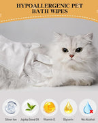 Pet Glove Wipes for Dogs and Cats, Disposable Finger Cleaning Gloves, Gentle Pet Wipes for Paws, Face & Ears, Deodorizing & Moisturizing, Soft & Thick Dog Wipes for Daily Grooming